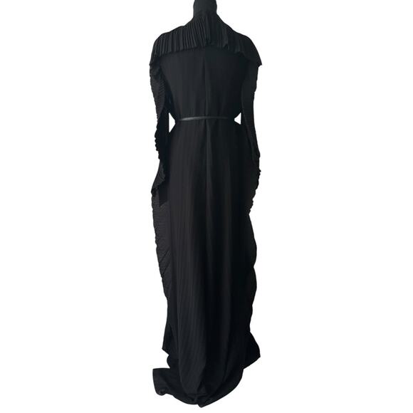 The Row Hania Belted Ruffled Crinkled-chiffon Gown in Black size XS / S - Picture 4 of 14